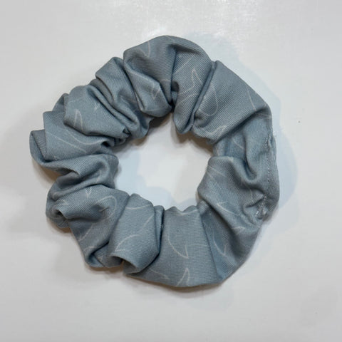 dusty blue sharks scrunchie