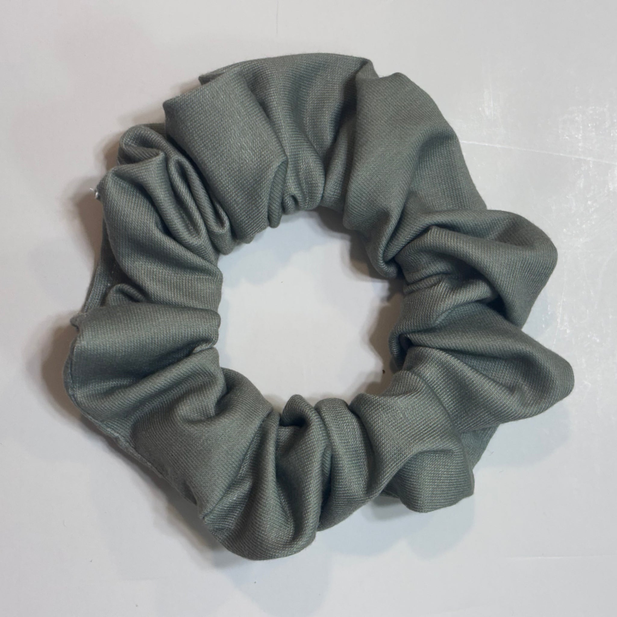 olive solid scrunchie